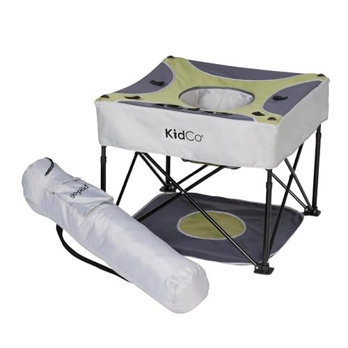 KidCo - GoPod Adjustable Height Travel Activity Seat with Floor Mat, Portable Baby Chair, Baby Activity Center (Pistachio) - Image 1
