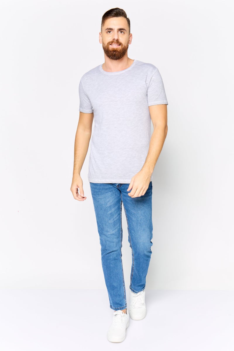 DeFacto تي شيرت رجالي بأكمام قصيرة و ياقة دائرية، رمادي - Image 2