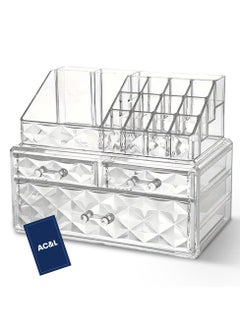 AC&L AC&L Makeup Organizer, Cosmetic Storage Display Box With 4 Drawers For Make Up, Brushes, Perfumes, Skincare, Acrylic Organizer Ideal For Vanity (Clear)  - Image 1