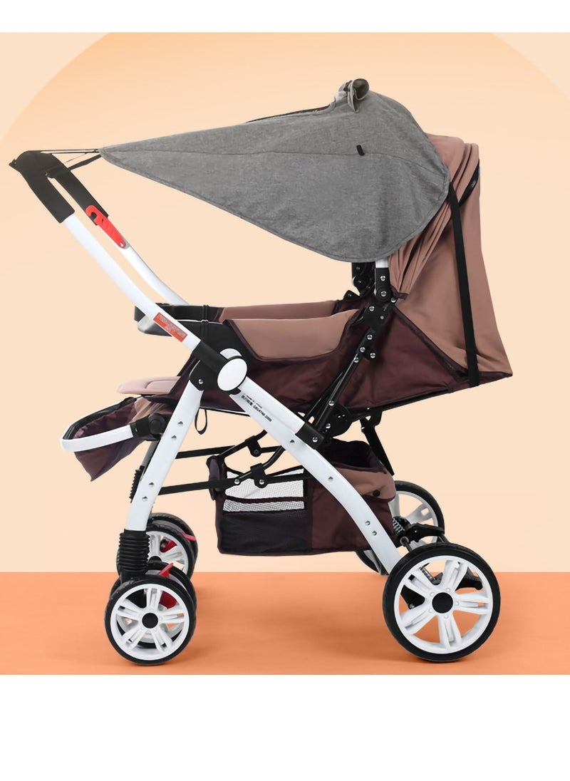 SYOSI Baby Pram Sun Shade, Universal Stroller Buggy Sun Canopy, Awning UPF50+ Pushchair Parasol Accessories Can Slide Freely for UV Protection, Sun Protection, Light Blocking  - Image 2