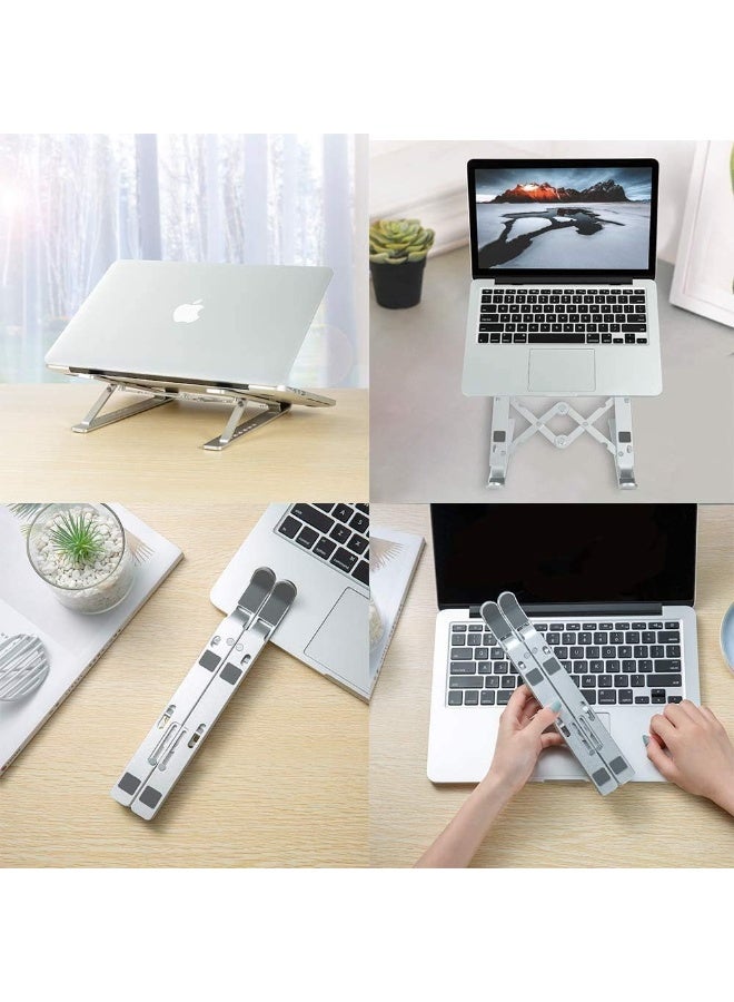 Aluminum Adjustable Laptop Stand – Foldable Ergonomic Desk Riser for 8 to 18 Inch Laptops and Tablets – 7 Height Levels – Portable and Lightweight - Image 5