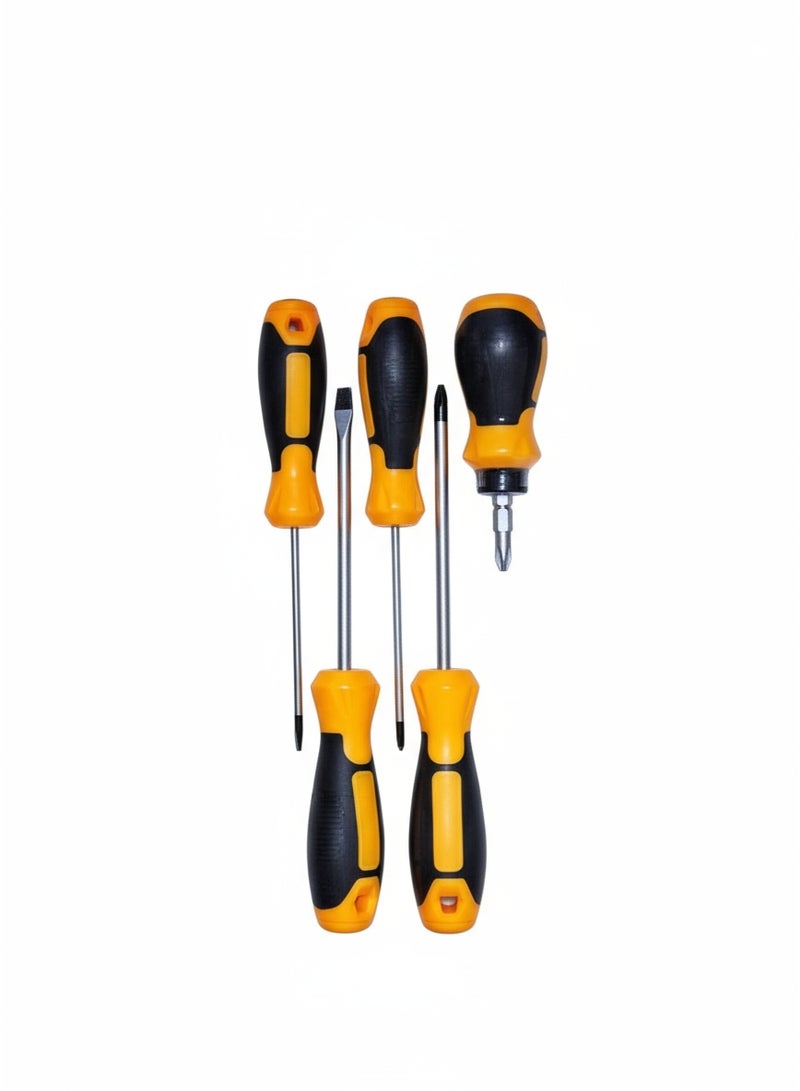 repair screwdriver set , 5 pcs professional screwdriver set, multi-function magnetic repair tool set, light and easy to use anywhere - Image 1