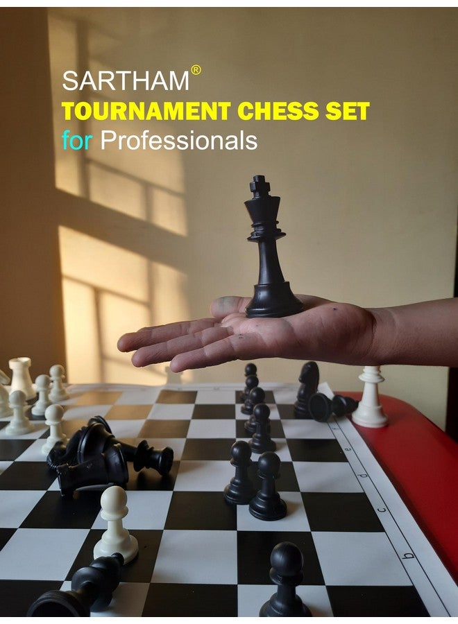 SARTHAM Chess Tournament Set | 17'' X 17'' (Inches) - for Professional Chess Players - Black and White, Adult - Image 2