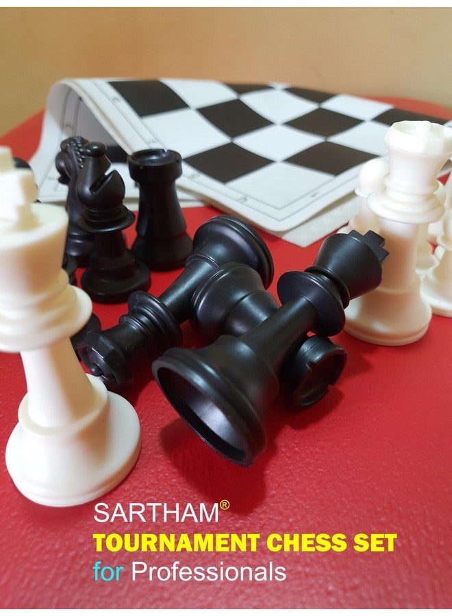 SARTHAM Chess Tournament Set | 17'' X 17'' (Inches) - for Professional Chess Players - Black and White, Adult - Image 3