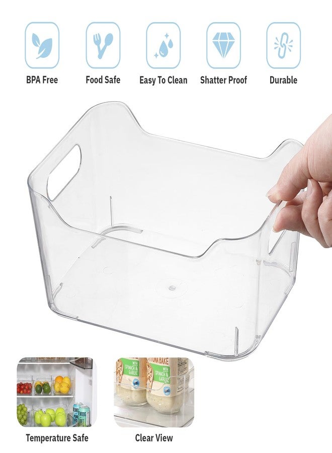 novelinks 6 Pack Clear Plastic Storage Bins Pantry Organizer Bins Fridge Organizer Plastic Bins Cabinet Organizers with Handle for Kitchen,Office,Cabinet,Closet,Freezer,Small - Image 5