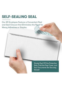 EnDoc 5009 Self Seal Security Tinted Envelope Windowless Strong Peel And Seal Security Tinted Pattern 3 7 8X8 7 8 Inch White Business Envelope 500 Pack  - Image 4