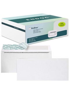 EnDoc 5009 Self Seal Security Tinted Envelope Windowless Strong Peel And Seal Security Tinted Pattern 3 7 8X8 7 8 Inch White Business Envelope 500 Pack  - Image 2