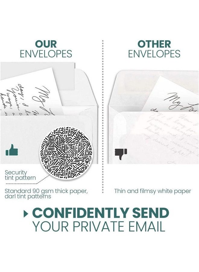 EnDoc - 5009 Self Seal Security Tinted Envelope Windowless Strong Peel And Seal Security Tinted Pattern 3 7 8X8 7 8 Inch White Business Envelope 500 Pack - Image 1