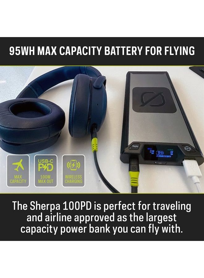 Goal Zero Sherpa 100PD Wireless Portable Power Bank 100W USB-C Power Delivery 25600mAh (4th Generation) - Image 5