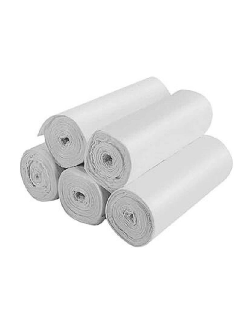 Disposable Strong & Biodegradable Trash Can Bin Liners, 5 Rolls  Small WHITE Trash Bags Strong Garbage Bags, Waste Basket Liner, for Home, Kitchen, Office 90 X 110CM 20KG  - Image 1