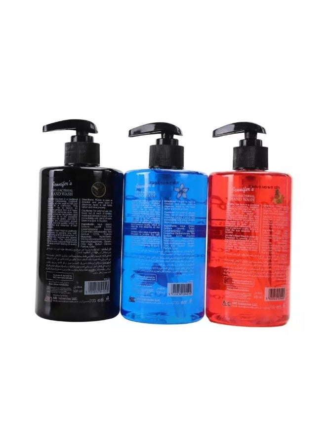 Jennifer's Jennifers Anti-Bacterial Herbal Hand Wash- 3X500ml  - Image 1