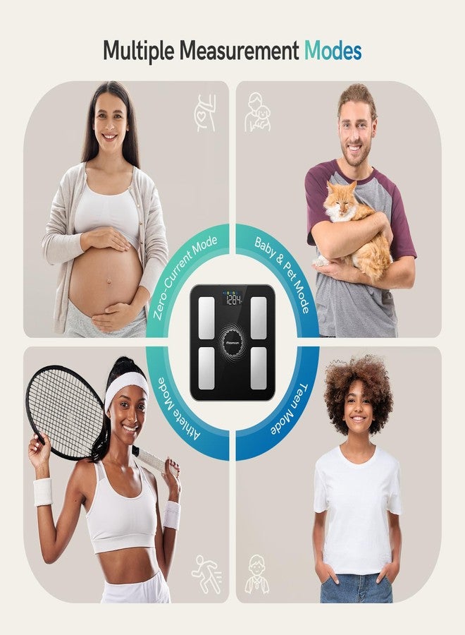 ميزان ذكي لقياس الوزن ونسبة الدهون، شاشة كبيرة مع 6 مقاييس دوارة تلقائيًا، ميزان حمام مع 20 قياسًا للجسم، تطبيق لياقة بدنية ومزامنة مع ساعة أبل، متوافق مع نظامي iOS وأندرويد - Image 4
