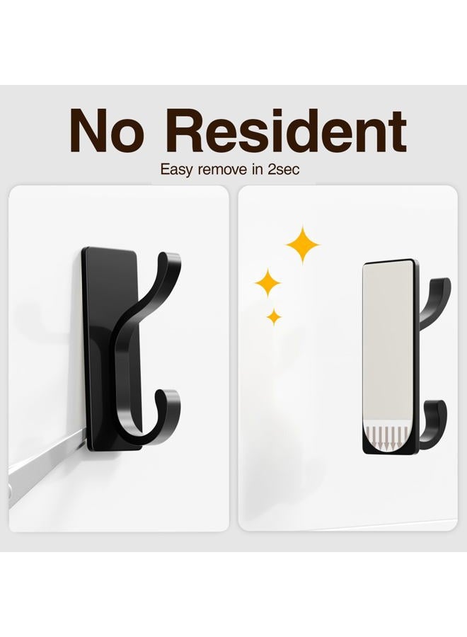 pickpiff Wall Hooks with Adhesive Strip - Easy to Remove, No Residue, Strong Heavy Duty Sticky Towel Hook, 4 Pack Black - Image 3