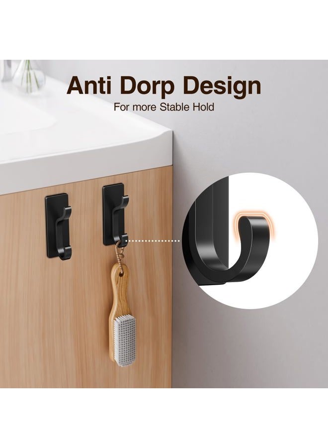 pickpiff Wall Hooks with Adhesive Strip - Easy to Remove, No Residue, Strong Heavy Duty Sticky Towel Hook, 4 Pack Black - Image 5
