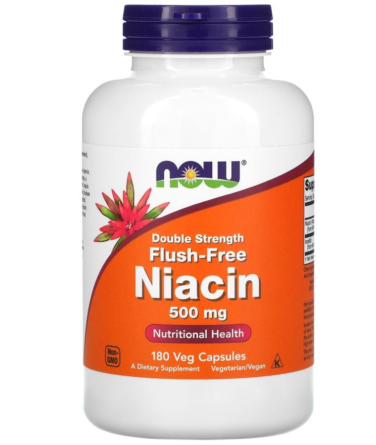 now Niacin Flush-Free 500 mg 180 Veg Capsules