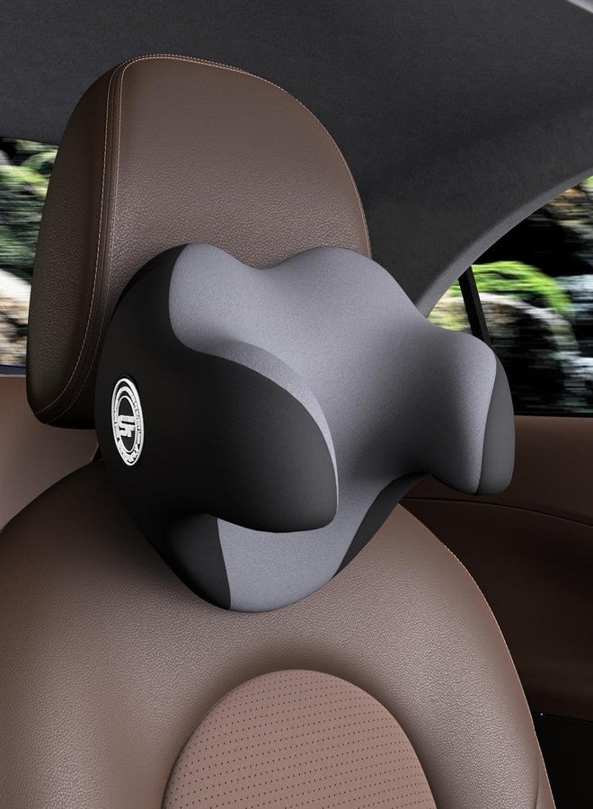 SPRFUFLY Really Useful Car Headrest Pillow, Car Neck Pillow for Sleeping with Adjustable Strap, 100% Memory Foam & Breathable Removable Cover, Ergonomic Design - Softness Road Trip Car Pillow(Gray, 1PC) - Image 1