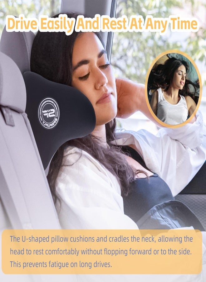 SPRFUFLY Really Useful Car Headrest Pillow, Car Neck Pillow for Sleeping with Adjustable Strap, 100% Memory Foam & Breathable Removable Cover, Ergonomic Design - Softness Road Trip Car Pillow(Gray, 1PC) - Image 4