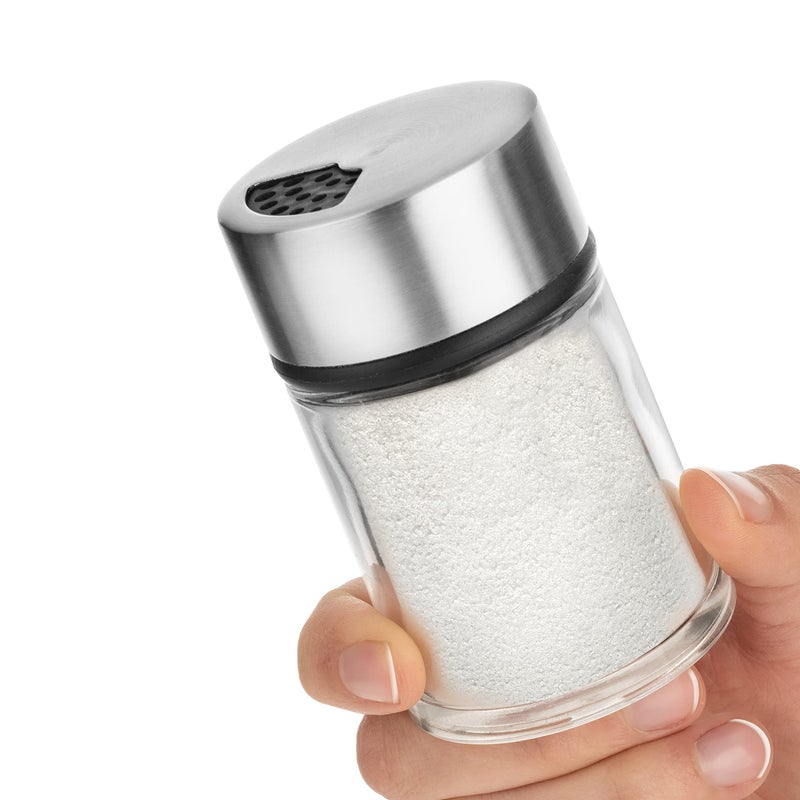 Kitchen & Go Salt Shaker or Pepper Shaker with Adjustable Pour Holes - Stainless Steel Spice Dispenser - Perfect for Pink Himalayan, Table Salt, Black and White Pepper. (2.4 oz) - Image 1