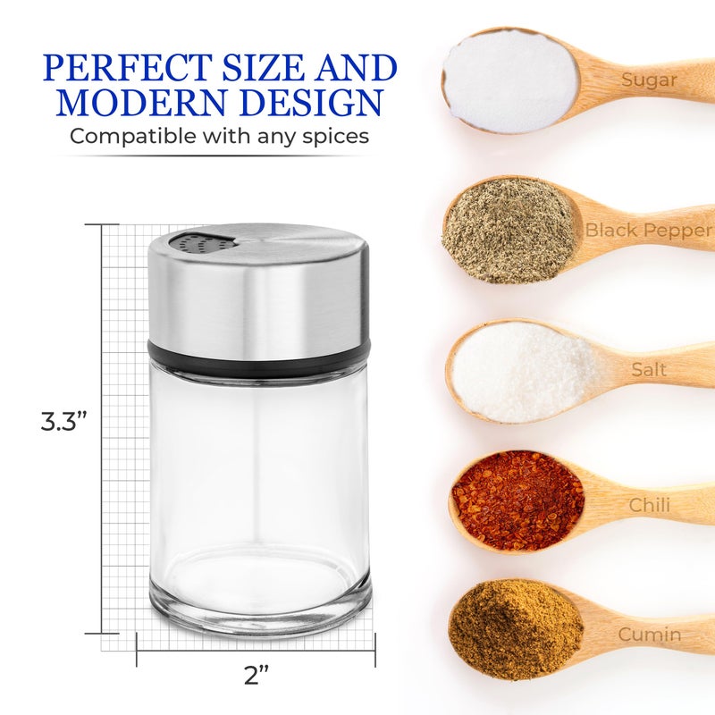 Kitchen & Go Salt Shaker or Pepper Shaker with Adjustable Pour Holes - Stainless Steel Spice Dispenser - Perfect for Pink Himalayan, Table Salt, Black and White Pepper. (2.4 oz) - Image 5