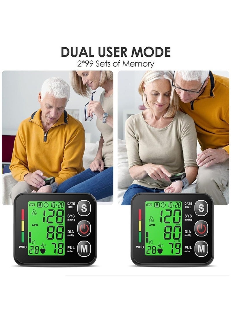 general Rechargeable Digital Wrist Blood Pressure Monitor with LCD Display, Voice Broadcast, Irregular Heartbeat Detection, and Memory for 2x99 Readings - Image 2