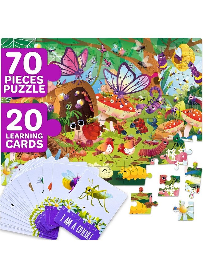 quokka Search And Find Puzzles For Kids Ages 4-6 - Riddle Kids Puzzles 6-8 Years Old - 70 Unique Pcs | 20 Illustrated Guessing Cards | Engaging Children Themes - Bugs Puzzle Gift For Toddlers 3-5 - Image 1