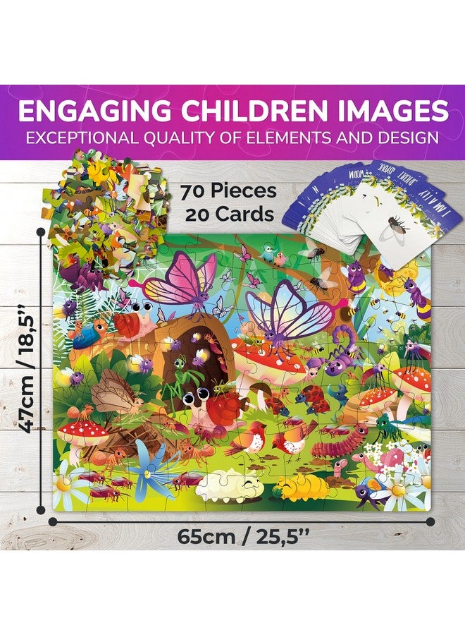 quokka Search And Find Puzzles For Kids Ages 4-6 - Riddle Kids Puzzles 6-8 Years Old - 70 Unique Pcs | 20 Illustrated Guessing Cards | Engaging Children Themes - Bugs Puzzle Gift For Toddlers 3-5 - Image 4