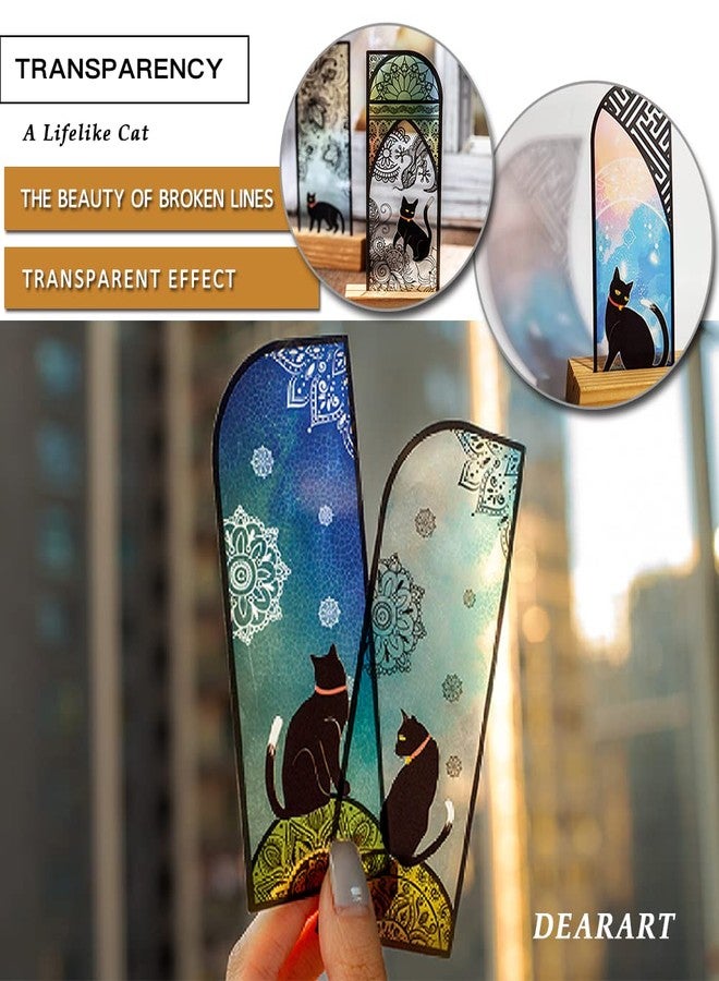 DEARART فواصل كتب لطيفة من ديرارت، هدية مثالية للنساء والمعلمات والطالبات ومحبي الكتب، فواصل كتب متينة ومرنة، 6 مجموعات (36 قطعة)، قطط الحظ - Image 5