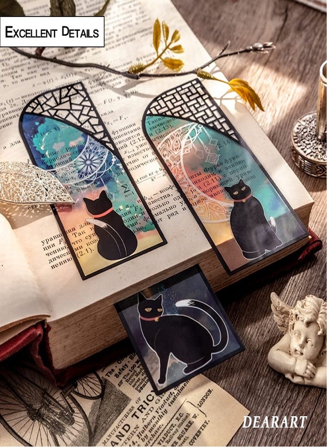 DEARART فواصل كتب لطيفة من ديرارت، هدية مثالية للنساء والمعلمات والطالبات ومحبي الكتب، فواصل كتب متينة ومرنة، 6 مجموعات (36 قطعة)، قطط الحظ - Image 2