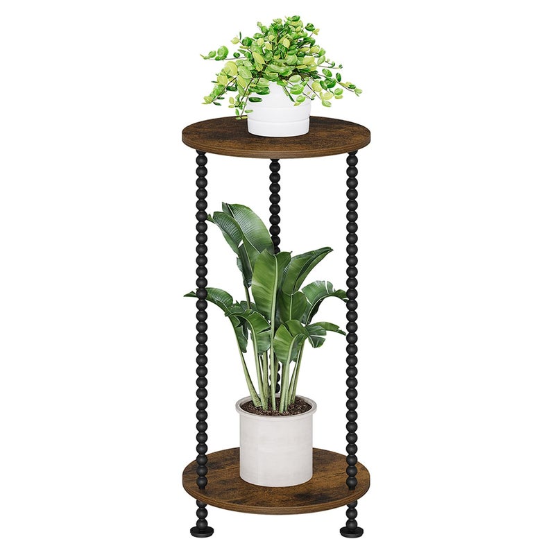 YINMIT Plant Stand Indoor, 2 Tier Small Plant Stand, 23" Tall Metal Spindle Poles Plant Stands, Corner Flower Pot Stand, Plant Tables Indoor, Planter Pot Holder for Balcony Garden Patio Living Room - Image 1