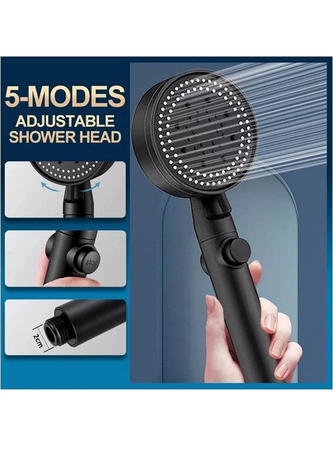 Multi-Functional High Pressure Shower Head with 5 Modes, High Pressure Handheld Shower Head with ON/Off Switch, Water Saving, Easy to Install - Image 2