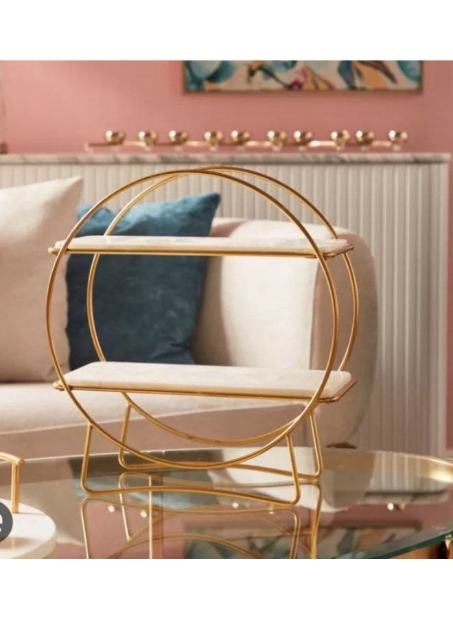 ناما استاند اطباق معدن 2 دور مقاس 35 سم قطر ومعاه 2 طبق بورسلين مقاس 35*20 سم - Image 2