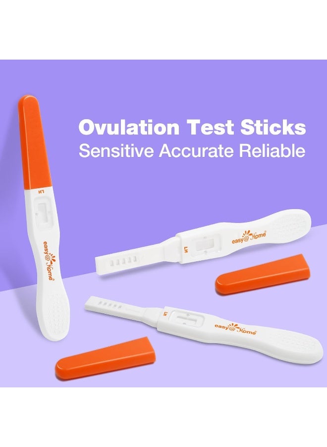 Easy@Home 25 Ovulation Predictor Kit Test Sticks, FSA Eligible Midstream Fertility Tests, Powered by Premom Ovulation Predictor App and Period Tracking - Image 3