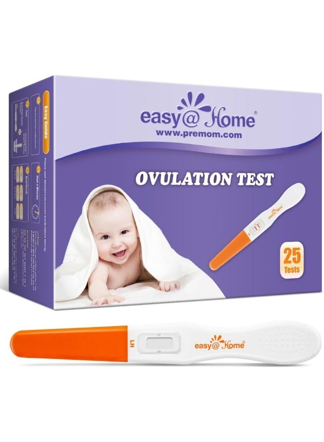 Easy@Home 25 Ovulation Predictor Kit Test Sticks, FSA Eligible Midstream Fertility Tests, Powered by Premom Ovulation Predictor App and Period Tracking - Image 1