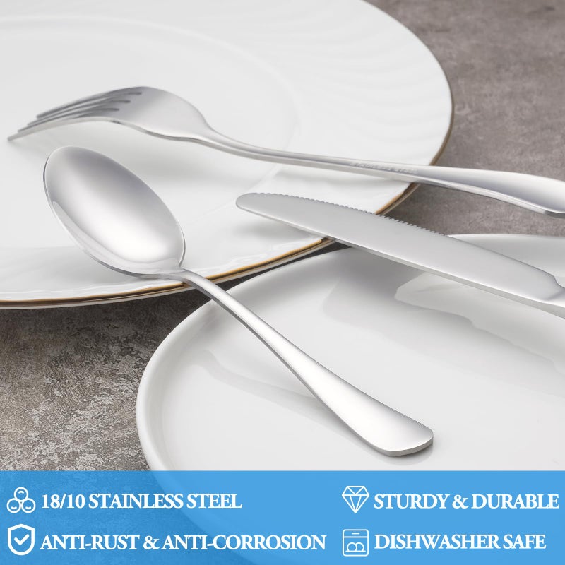 MUTNITT Dinner Spoon Set,16 Pcs 7.3" Tablespoons,Premium Food Grade 18/10 Stainless Steel Spoons,Durable Metal Spoons,Tablespoon,Silverware Spoons Only,Mirror Finish & Dishwasher Safe,Use for Home,Restaurant - Image 3