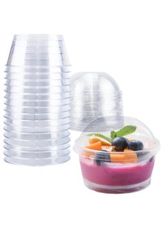 FUFU 5oz 50pack Clear Plastic Cups for Ice Cream, Dessert Cups,Mini ...