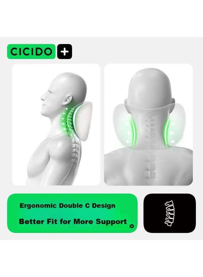 Cicido Car Headrest And Lumbar Support Set, Neck Pillow, Seat Cushion, For Mercedes-benz, Audi, Tesla, Gray, No.176 - Image 4