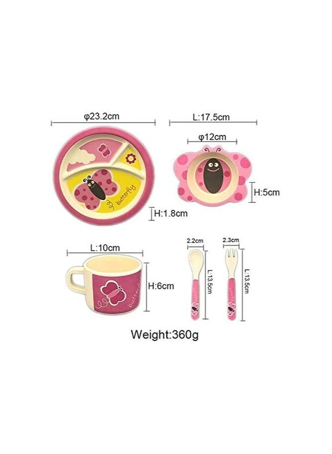 Bamboo - bamboo fiber children's tableware, baby tableware set- butterfly - Image 1