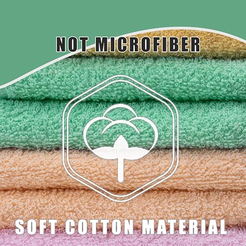 Textila Terry Washcloths – 12x12 Inches – Pack of 10 – Multicolor – Highly Absorbent, Soft Feel and Multipurpose Cotton Wash Cloths for Everyday Use - Image 2