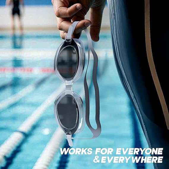 KONEX Anti-Fog UV Protection Swimming Goggles for Men, Women | Wide-Angle Vision with Silicone Comfort & Adjustable Strap | Perfect for Adults & Children (Black) - Image 5