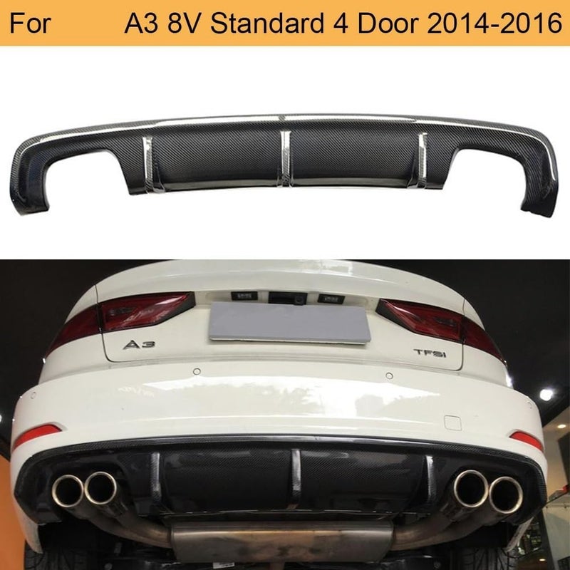 QASULER Carbon Fiber Rear Bumper Diffuser for A3 8V Sedan - Image 3