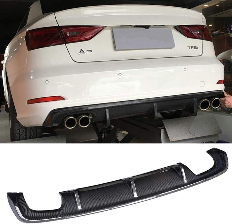 QASULER Carbon Fiber Rear Bumper Diffuser for A3 8V Sedan - Image 4
