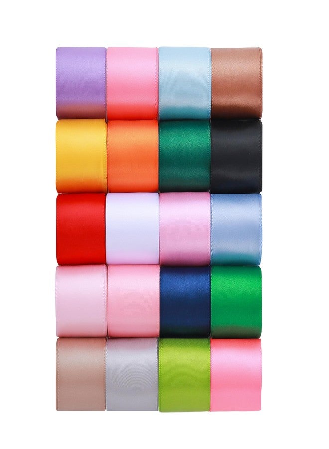 KEOSREE 1-1/2 inch 20 Colors Satin Ribbon Set, 1.5"X2Yd x 20Rolls Ribbons for Gift Wrapping, Wedding Party Decoration, Invitations, Bridal Bouquets, Total 40 Yards - Image 1