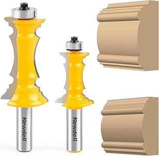 Newdeli Newdeli Frame Crown Mitered Door & Drawer Panel Molding Router Bit Set 1/2" Shank ,  Woodworking Milling Cutters 2PCS,  - Image 1