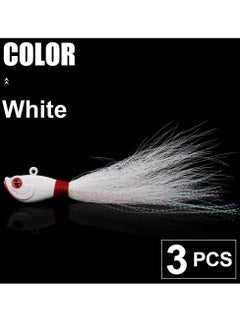 SYOSI Bucktail-Jigs-Saltwater-Hair-Jigs-Head -Flukes-Fishing-Lures-Assorted Kit for Striped Bass Walleye Snook Rockfish Redfish 1/4oz 1/2 oz 1oz 2 oz  3PCS  - Image 5
