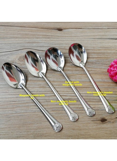 Factory Wholesale Stainless Steel One Bead Edge Pointed Round One Sea Shell Bead Edge Round Head Pointed Spoon Small Spoon-Color:More Than 12000 Branches-Specifications:Magnetic Bead Edge Circle