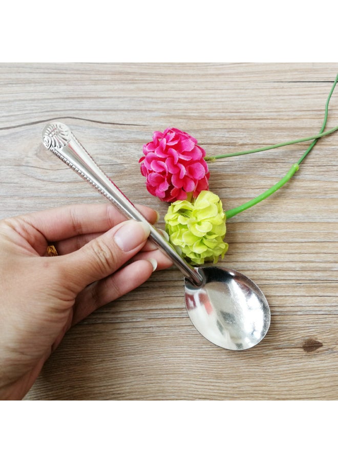 Factory Wholesale Stainless Steel One Bead Edge Pointed Round One Sea Shell Bead Edge Round Head Pointed Spoon Small Spoon-Color:More Than 12000 Branches-Specifications:Magnetic Bead Edge Circle
