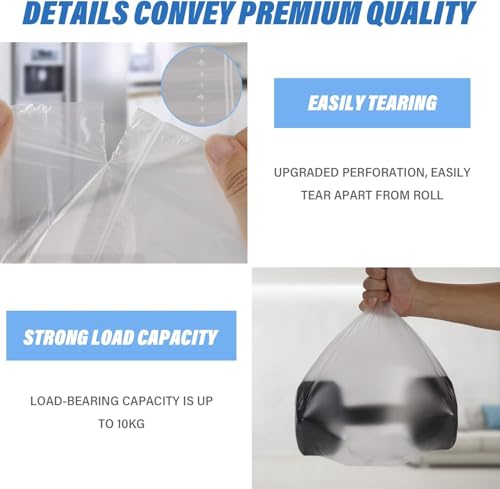 Inwaysin 1 Gallon Small Trash Bags - 3 Rolls 105 Count Clear White 1 Gallon Garbage Bag Strong, Leakage-Free Unscented Thick Plastic Wastebasket Liners for Bathroom, Office, Kitchen Inwaysin - Image 4