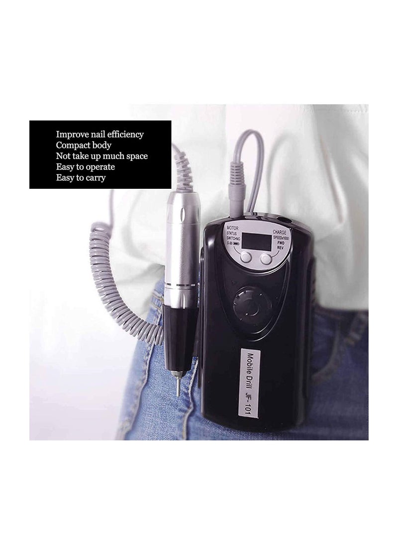 عام آلة حفر الأظافر القابلة لإعادة الشحن ، آلة تلميع الأظافر الكهربائية لقص الأظافر ، مانيكير ABS ، آلة تلميع الأظافر الكهربائية المحمولة ، آلة حفر الأظافر (أسود) - Image 4