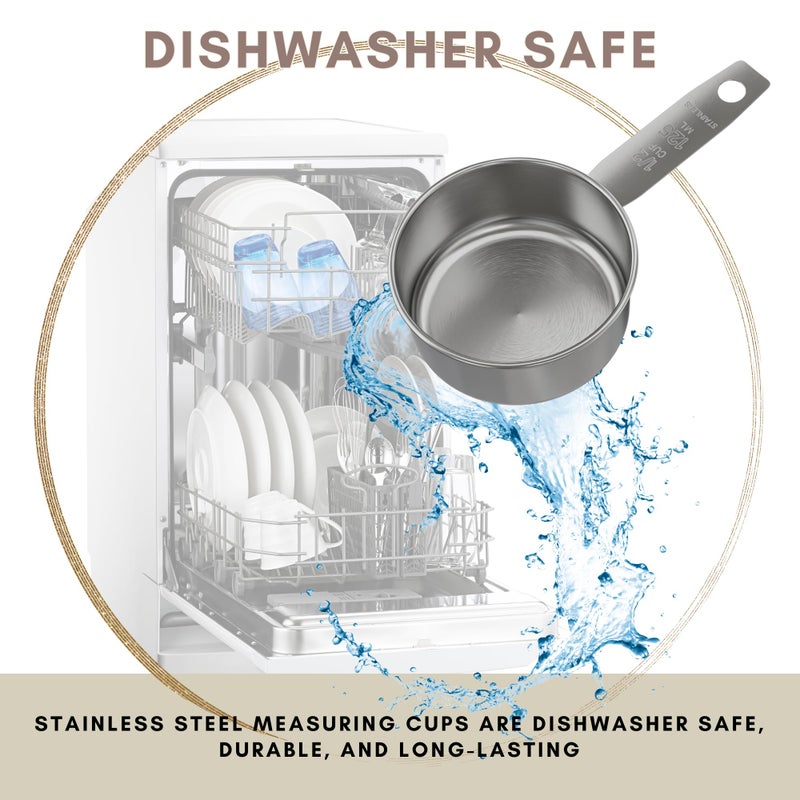 Knupp Co. 1/2 Cup Stainless Steel Measuring Cup | Sturdy Metal 125 ml | 125 cc | 4 oz | Single Cup for Wet and Dry Ingredients | Great for use as 1/2 Cup Dog Food Scoop - 1 PK - Image 4