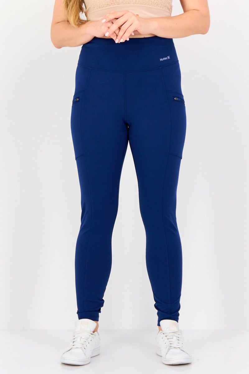 Hurley Women Sportswear Fit Training Leggings, Blue - Image 1
